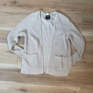 Abercrombie & Fitch Beige Open-Front Cardigan